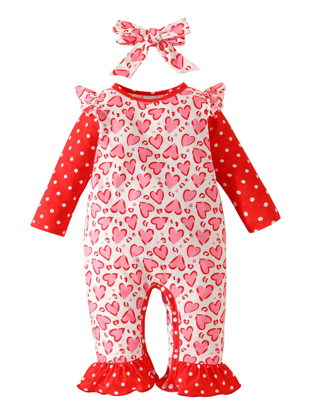 

StyleCast Infant Girls Red & White Printed Romper
