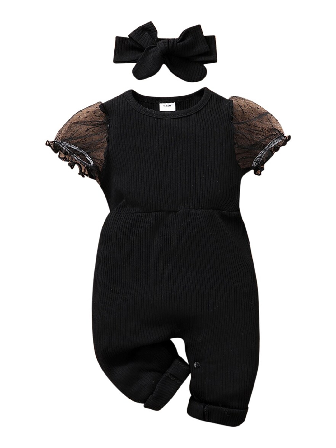 

StyleCast Infant Girls Black Round Neck Romper