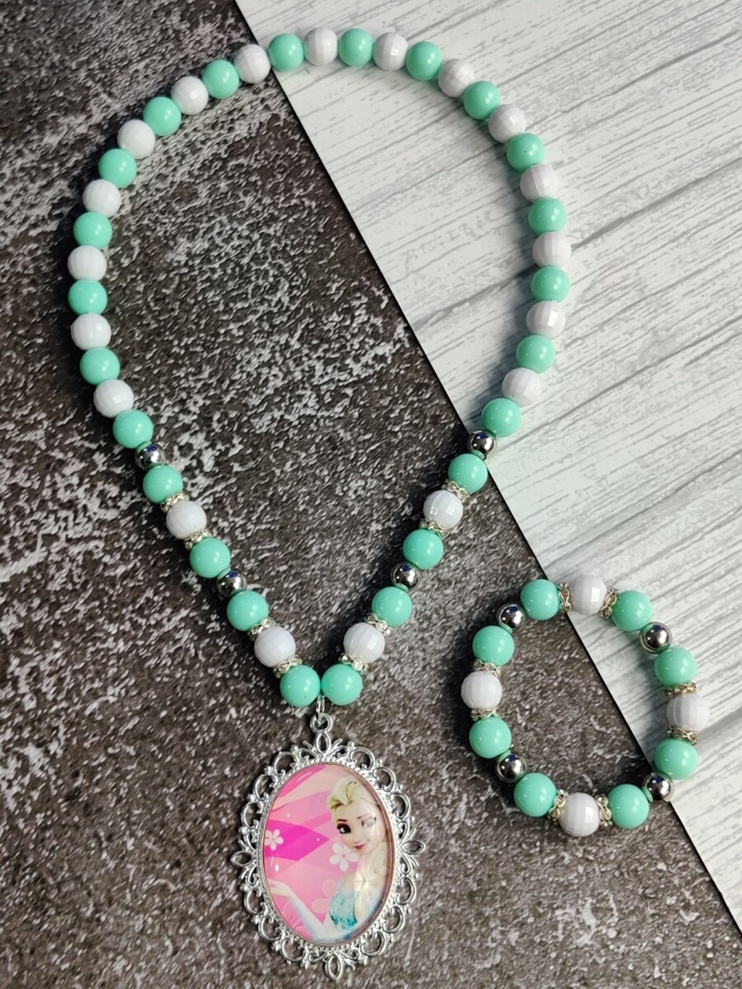 

EL REGALO Kids Beaded Jewellery Set, Green