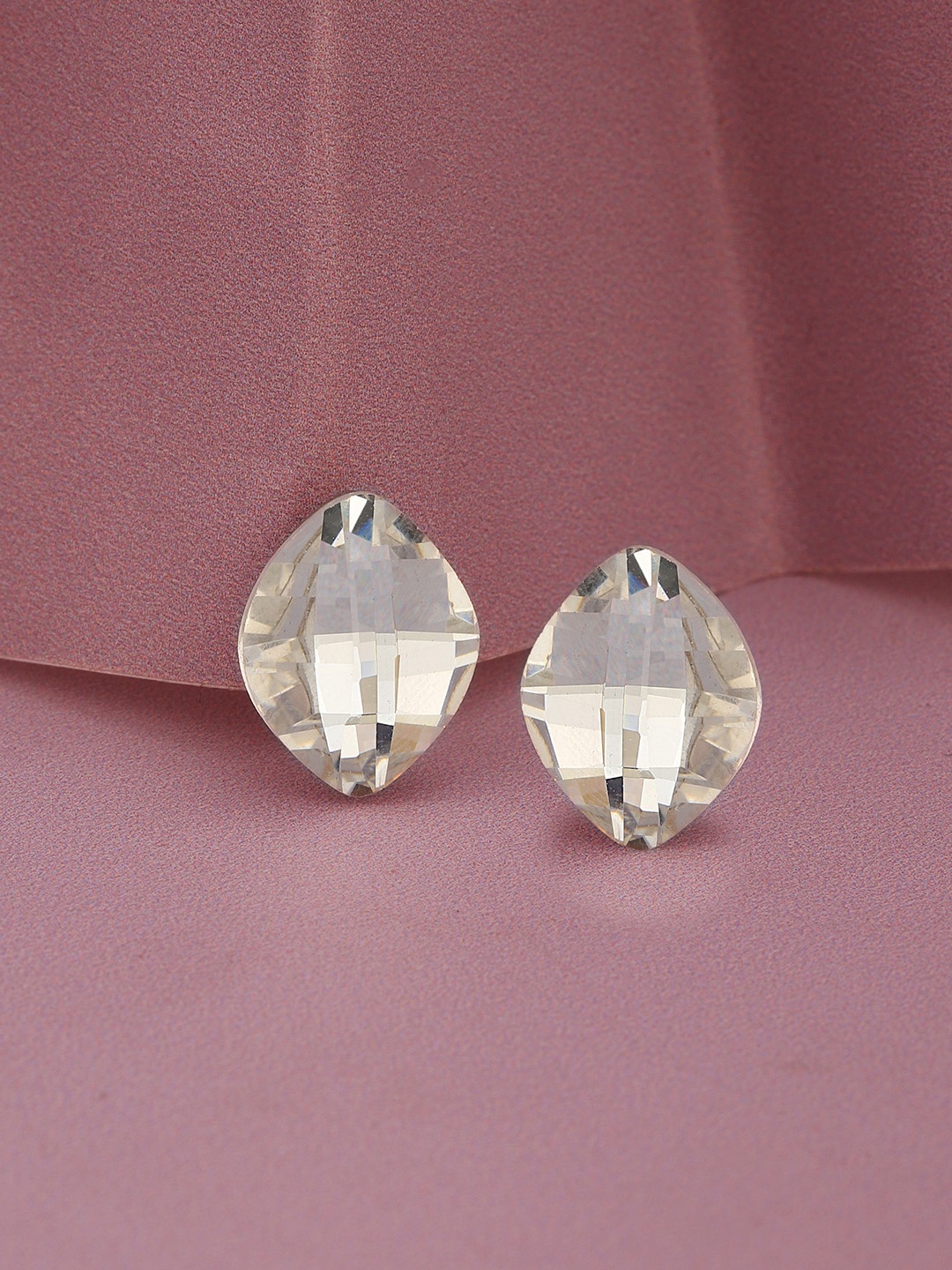 

Carlton London Silver-Plated Oval Studs