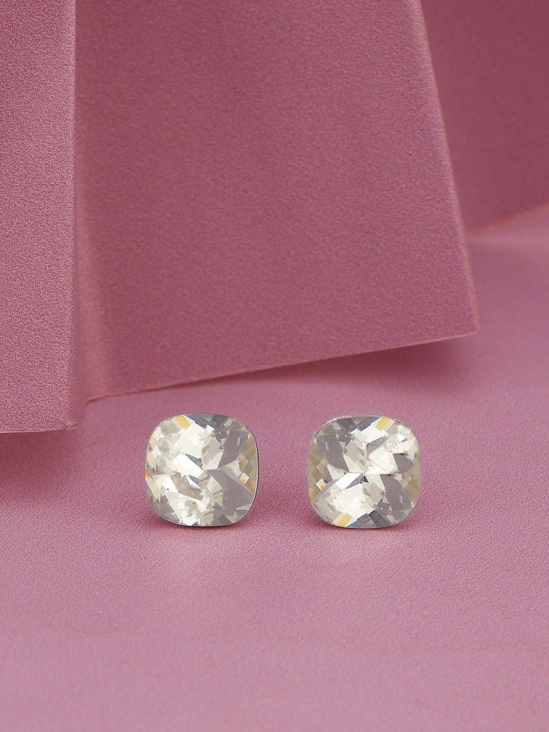 

Carlton London Silver-Plated Square Stud Earrings