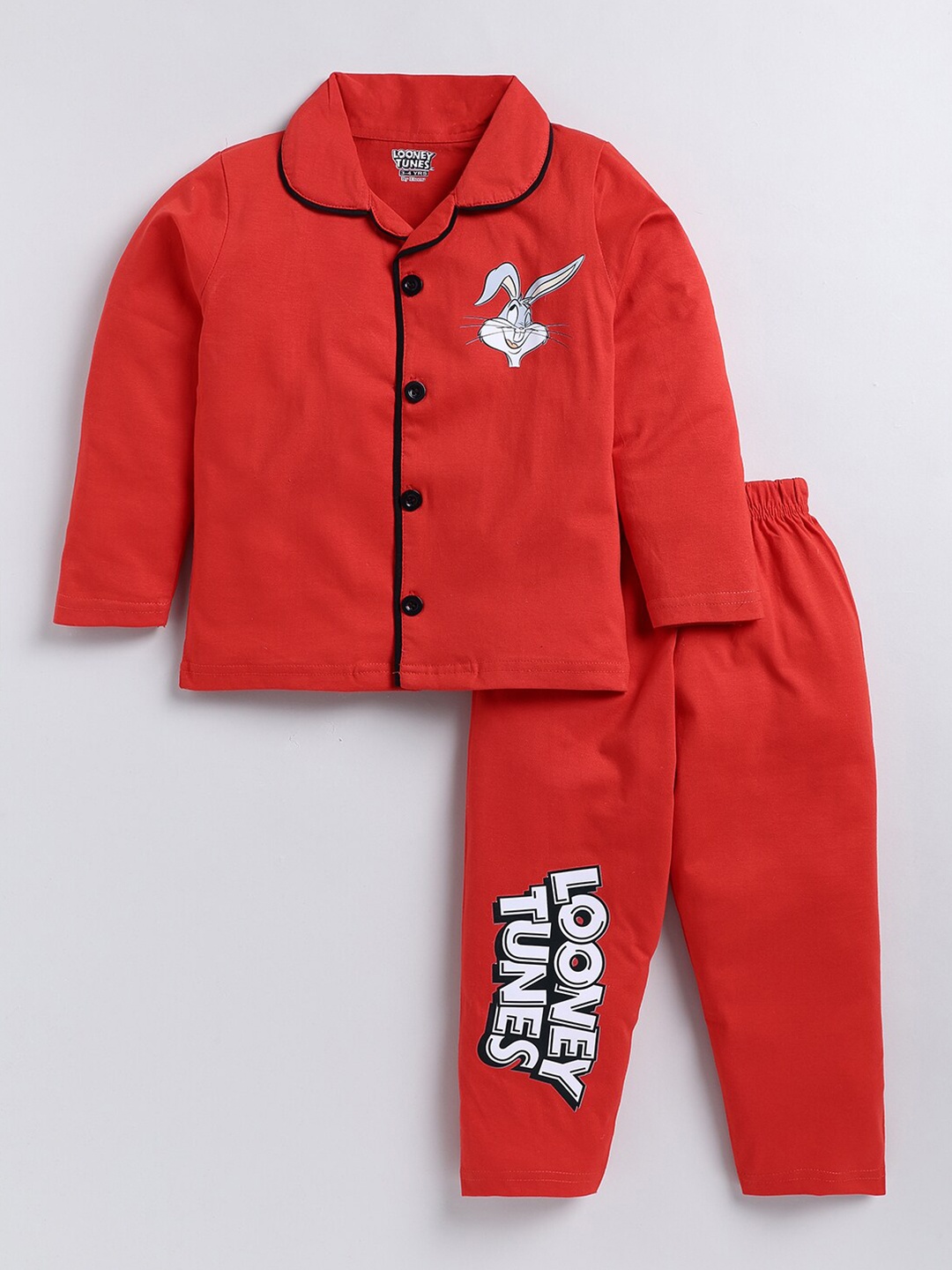 

DENIKID Kids Pure Cotton Night Suit, Red