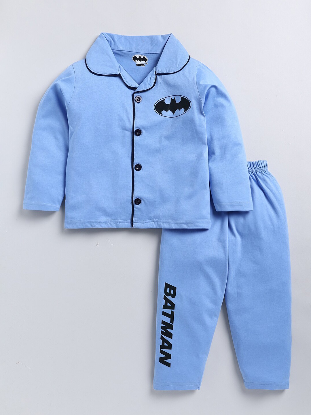 

DENIKID Kids Batman Printed Pure Cotton Night suit, Blue
