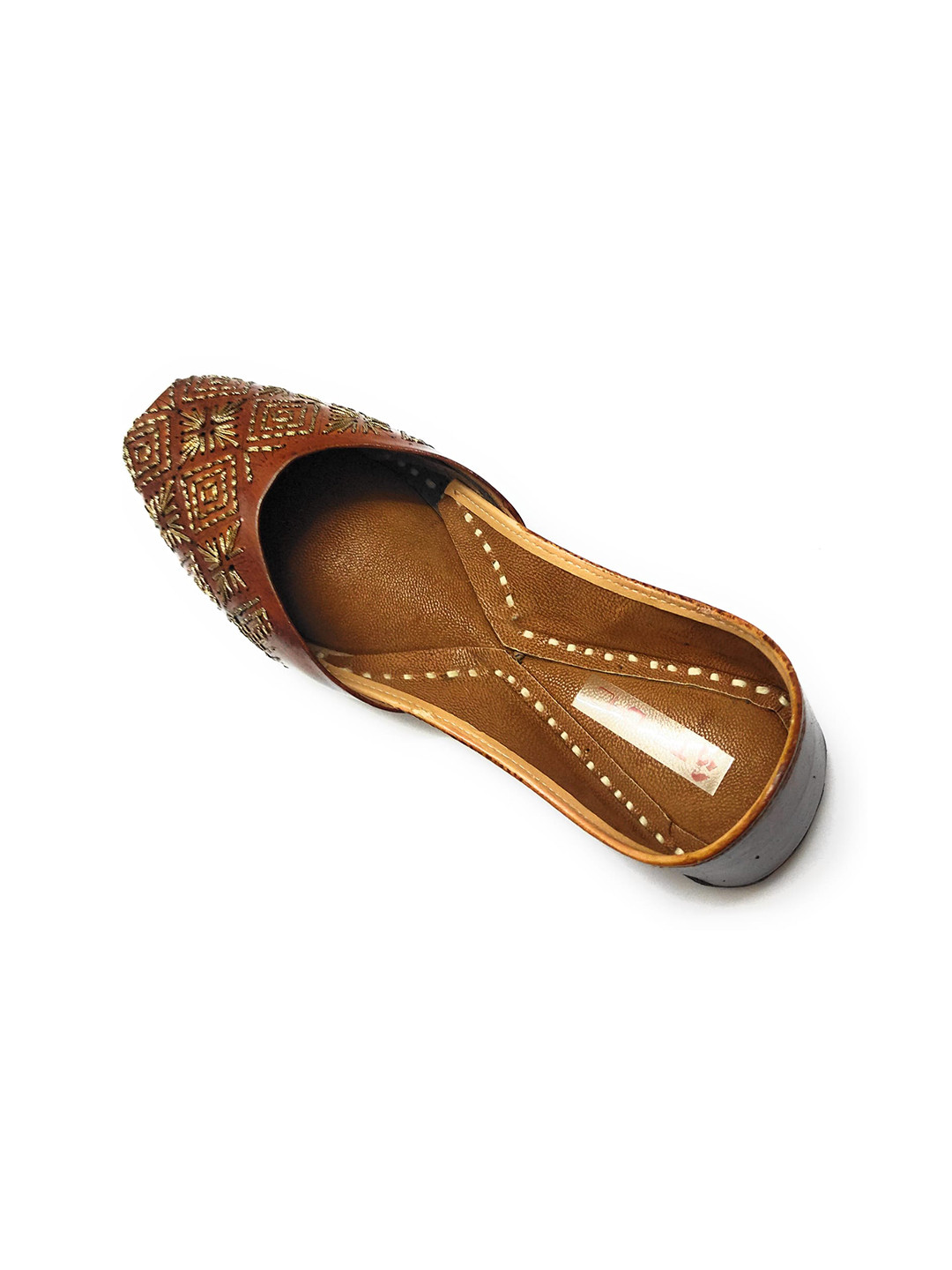 

Ta Chic Embroidered Square Toe Mojaris, Brown