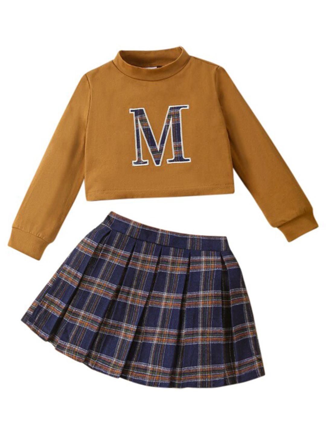 

StyleCast Girls Brown Printed Top with Skirt