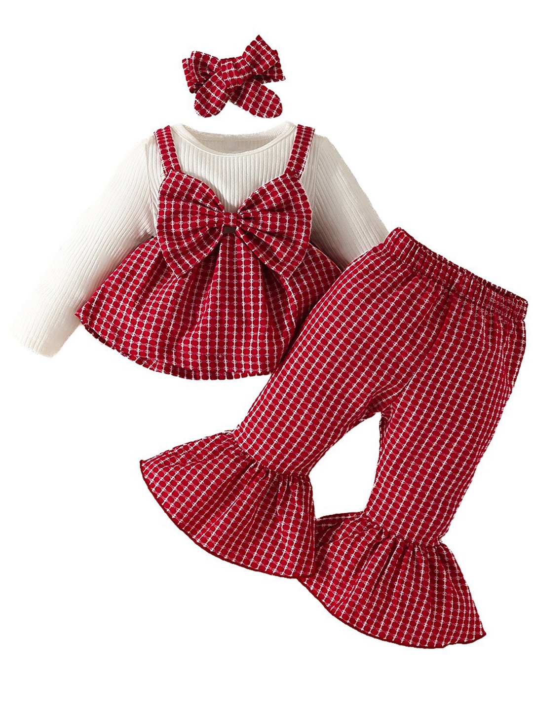 

StyleCast Infant Girls Red & White Checked Top with Trousers
