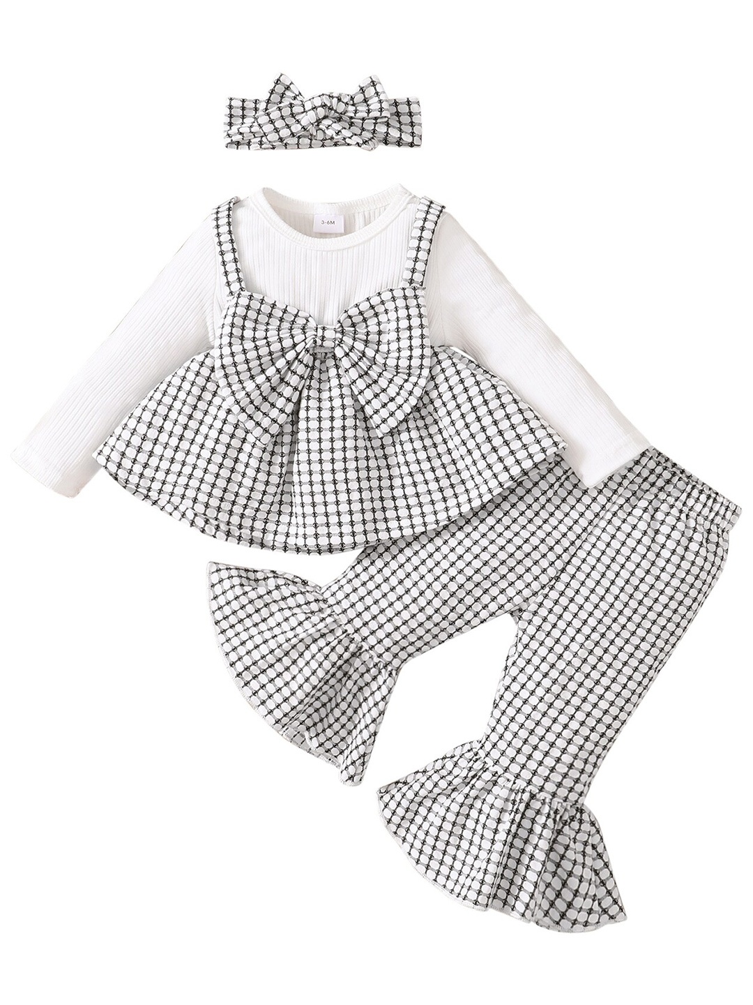

StyleCast Infant Girls White & Black Checked Top with Trousers