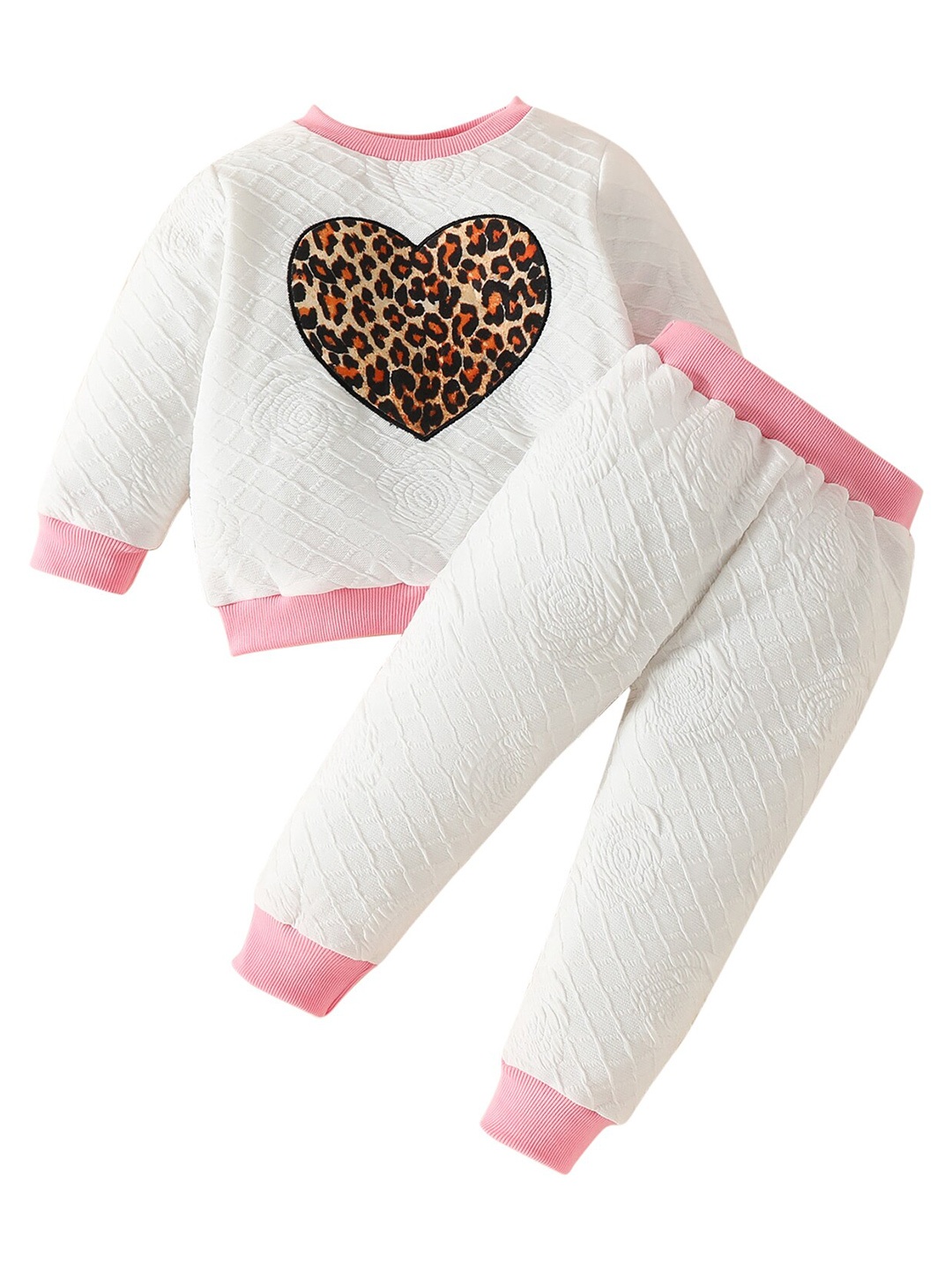 

StyleCast Infant Girls White Self Design Sweatshirt with Joggers