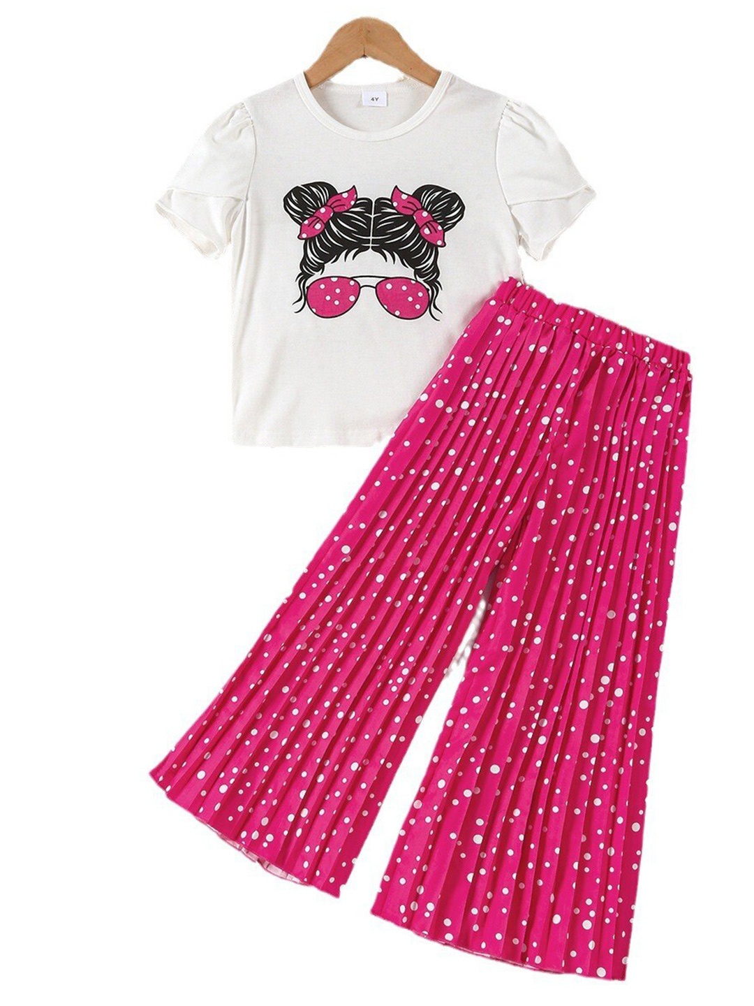 

StyleCast Girls Fuchsia Printed Top with Palazzos