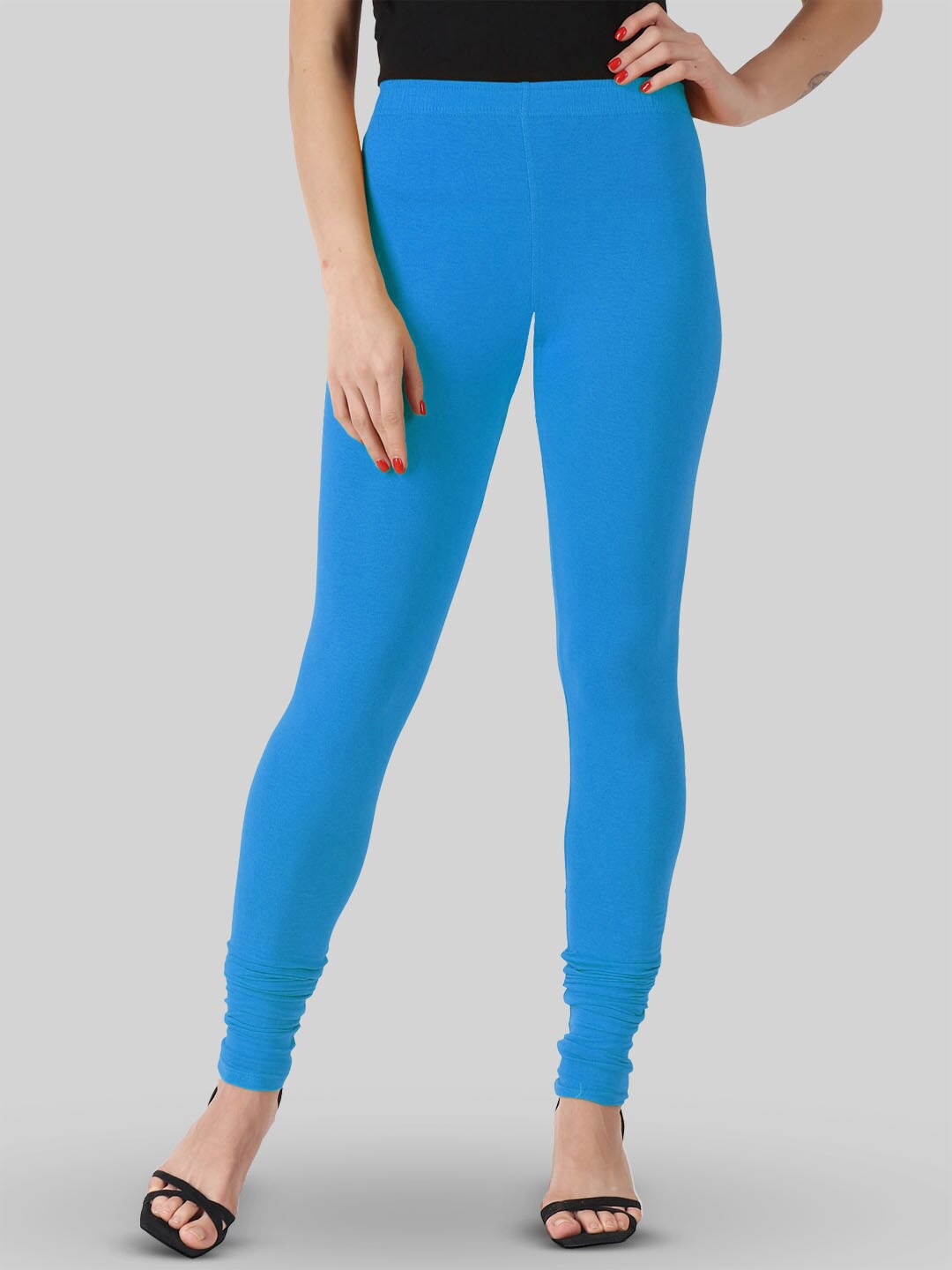 

SAUNDARYA 4 ways Stretchable Churidar-Length Leggings, Blue
