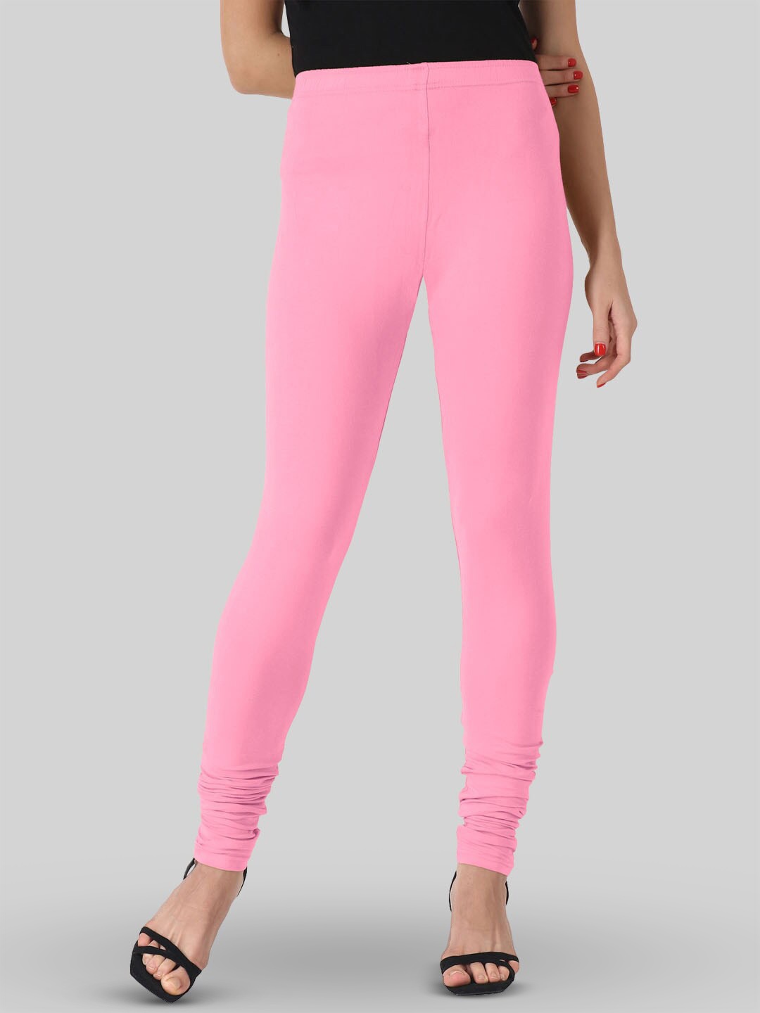 

SAUNDARYA Stretch Fit Churidar Length Leggings, Pink