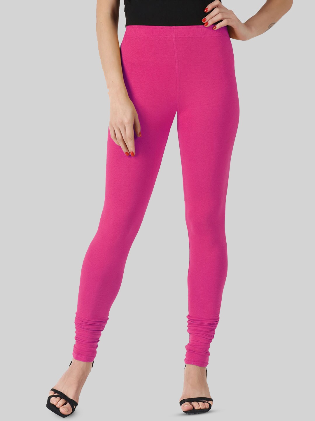 

SAUNDARYA Stretch Fit Churidar Length Leggings, Pink