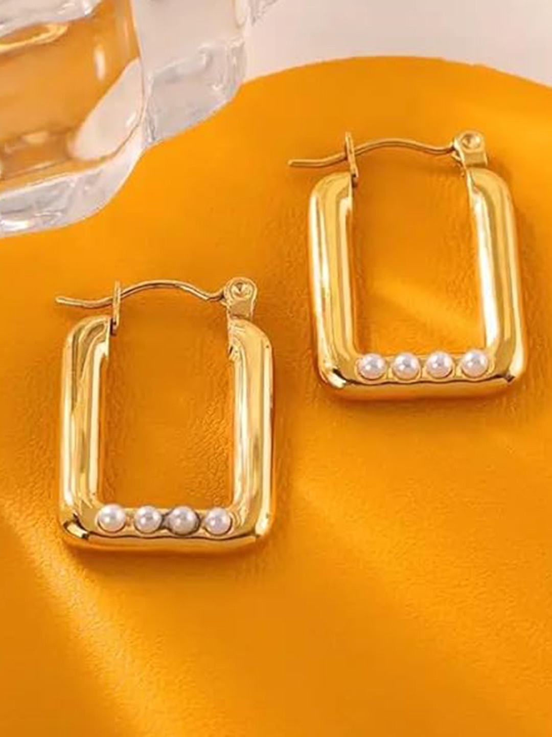 

KRYSTALZ Gold-Plated Geometric Hoop Earrings