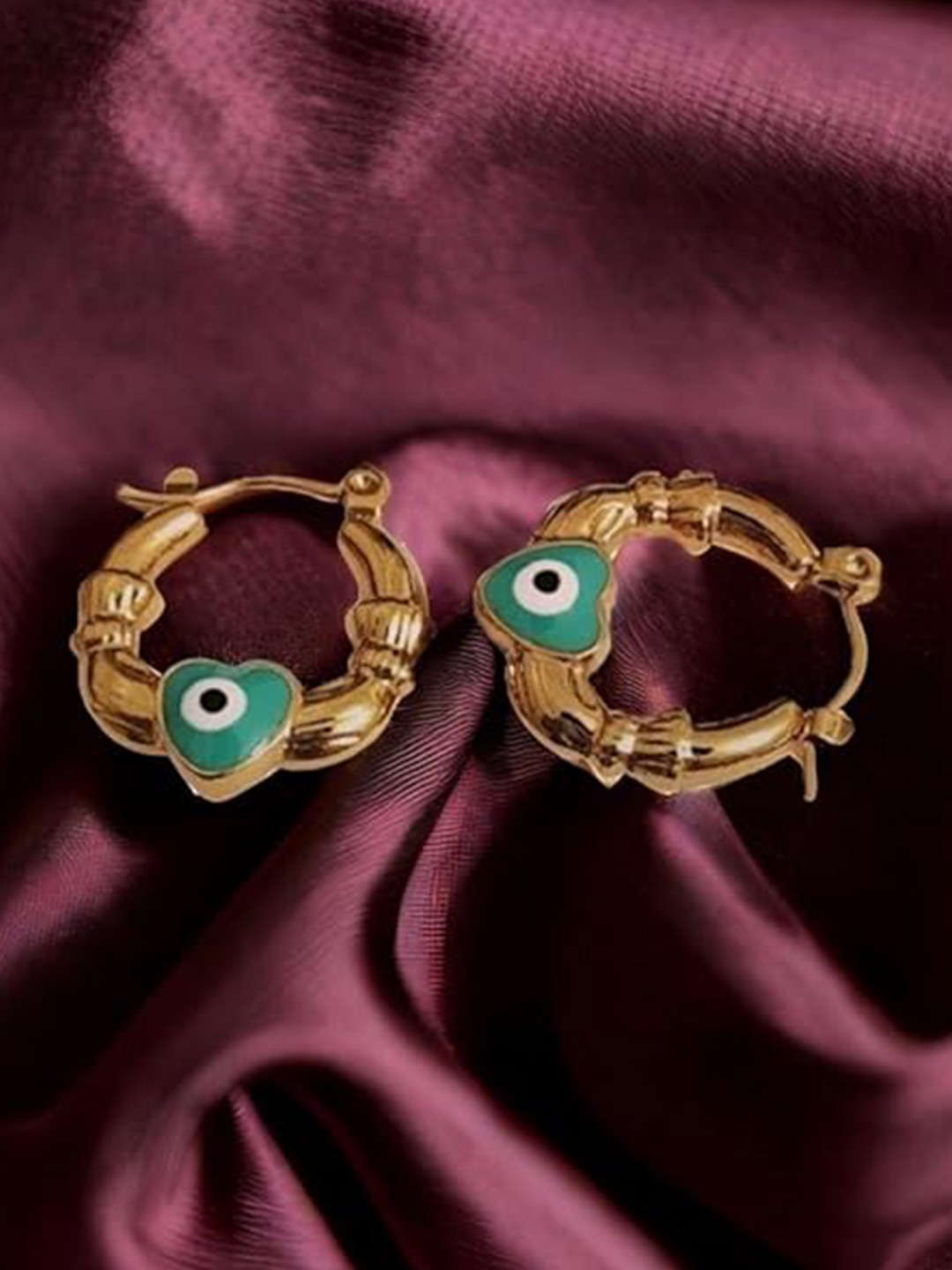 

KRYSTALZ Gold-Plated Stainless Steel Circular Hoop Earrings