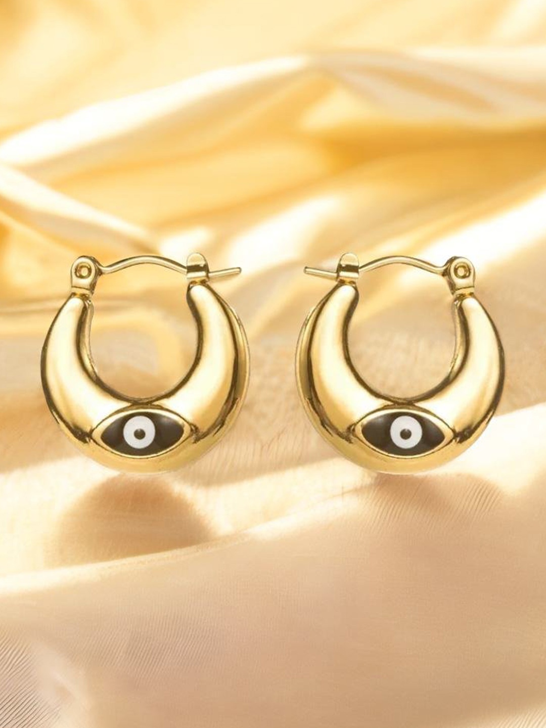 

KRYSTALZ Gold-Plated Stainless Steel Circular Hoop Earrings