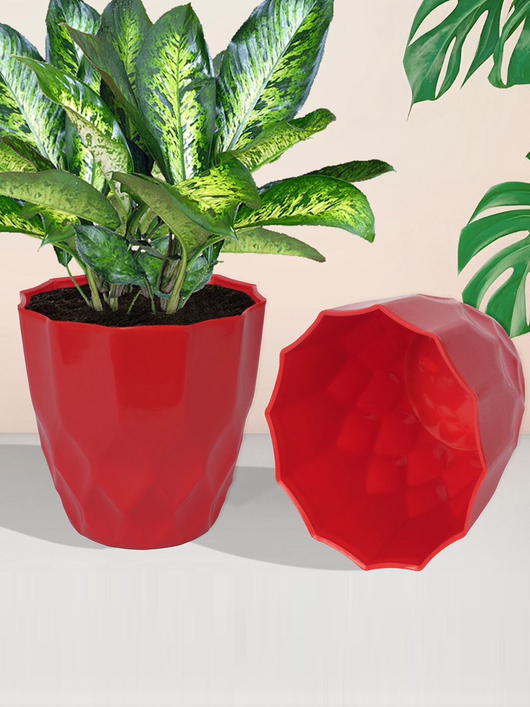 

Kuber Industries Red 6 Pieces Planter Pot