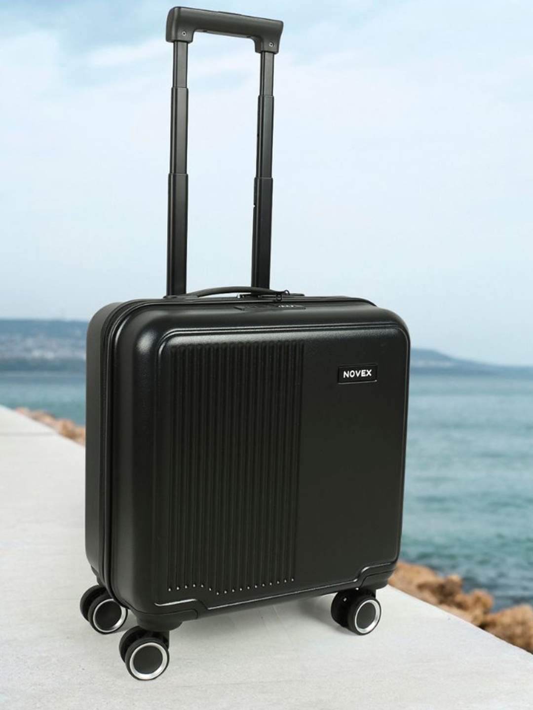 

NOVEX Hard-Sided Overnighter Trolley Suitcase, Black
