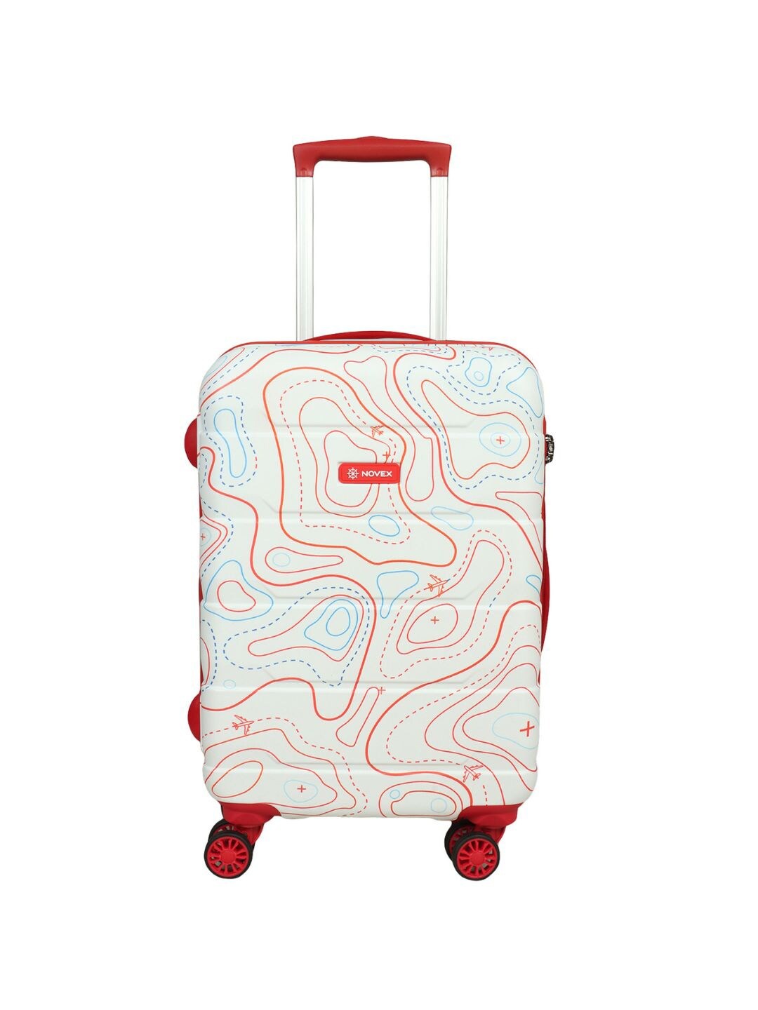 

NOVEX Lightweight Cabin Printed Hard-Sided Trolley Suitcase, White