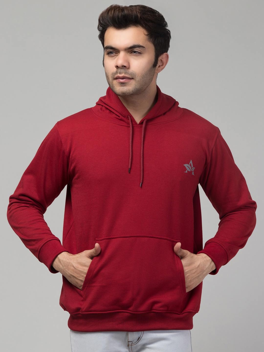 

Apraa & Parma Long Sleeves Hood Pullover Sweatshirt, Maroon