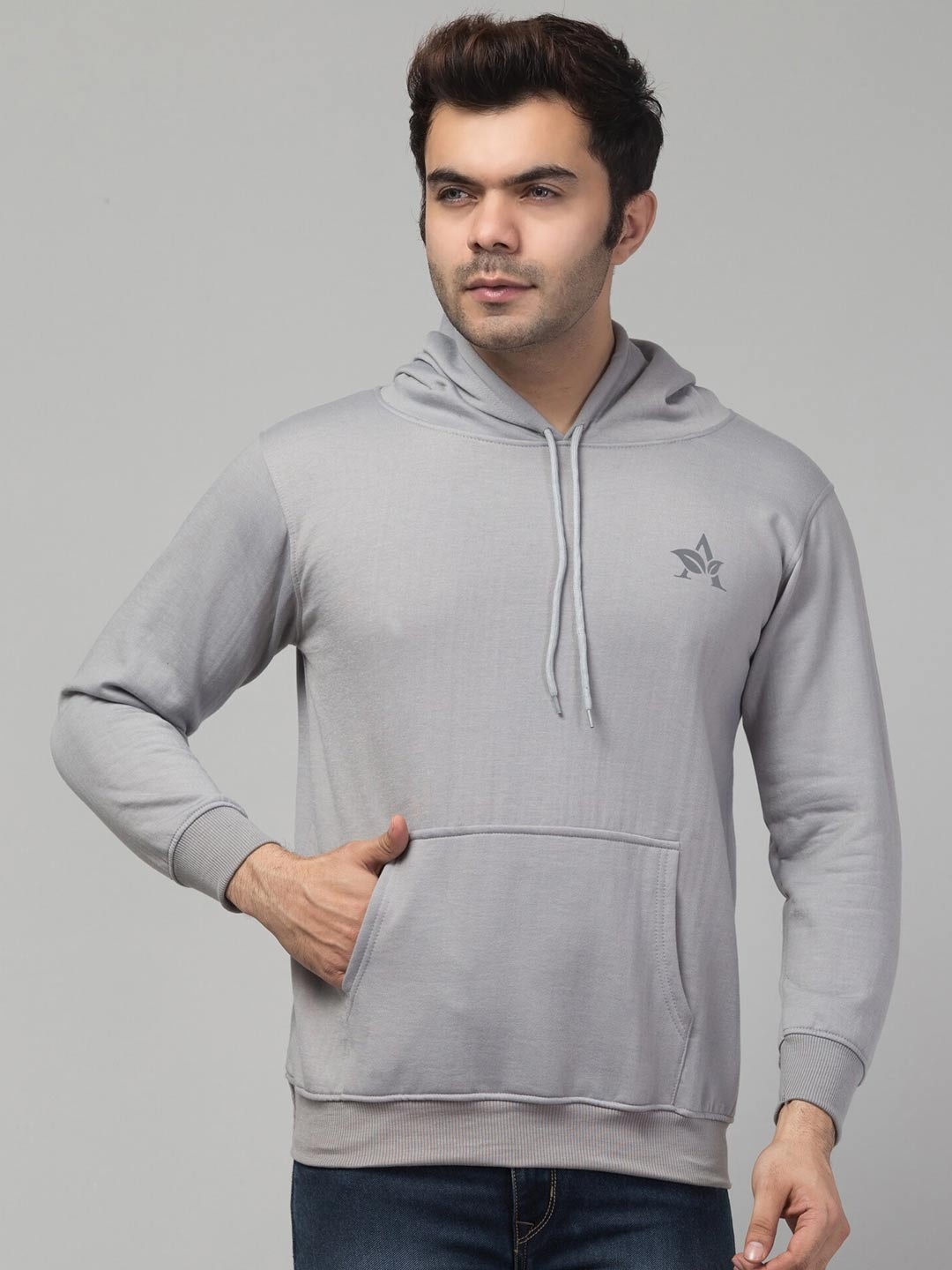 

Apraa & Parma Long Sleeves Hood Pullover Sweatshirt, Grey