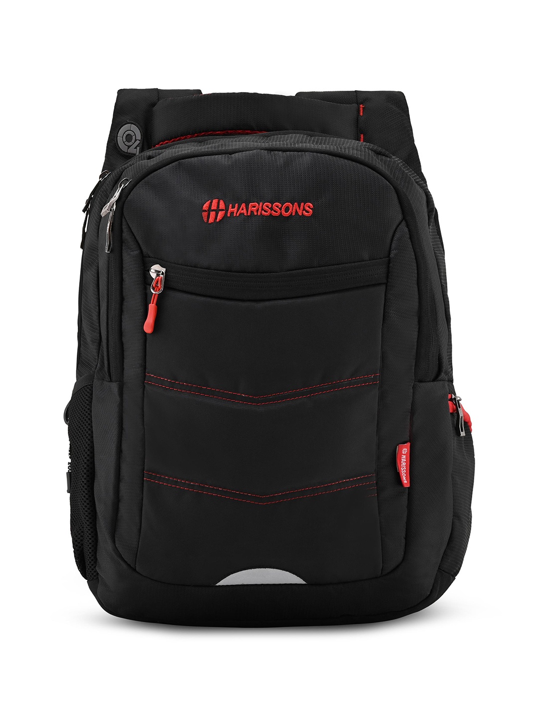 

Harissons Unisex Textured Padded Durabase Reflective Strip Backpack, Black