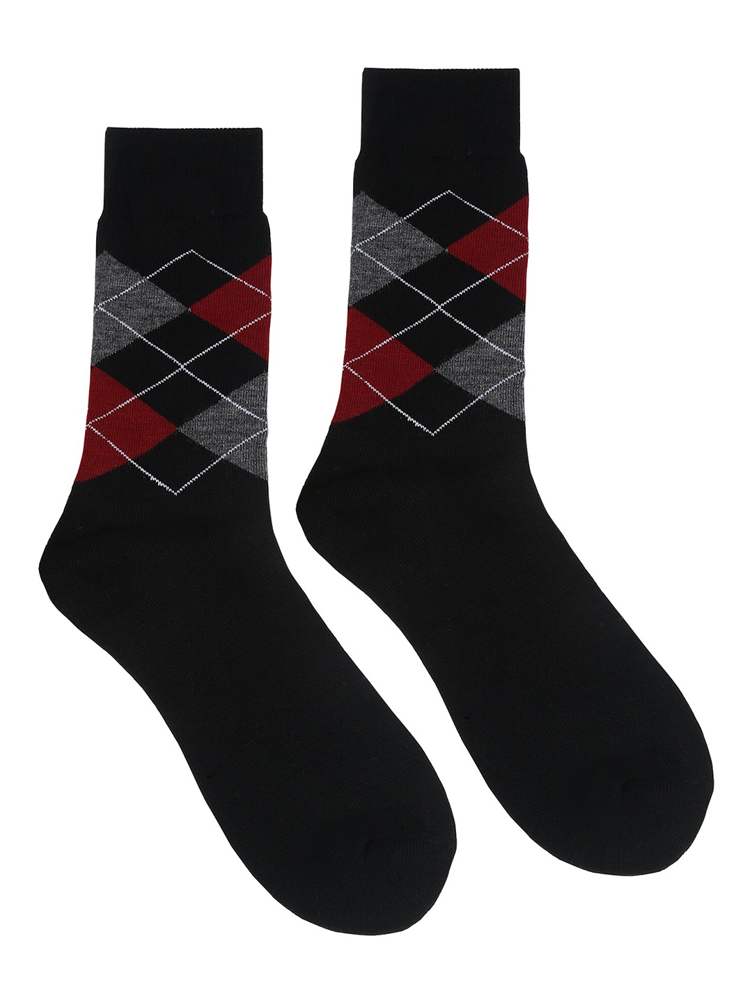 

Cantabil Pack Of 3 Checked Crew Length Socks, Black