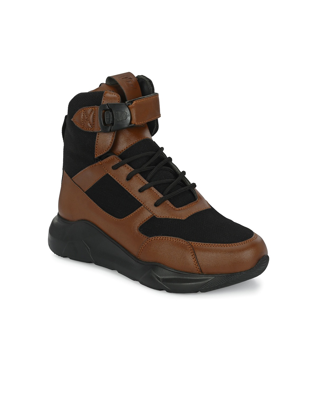 

Eego Italy Men Colourblocked Superstar Mid-Top Sneakers, Tan