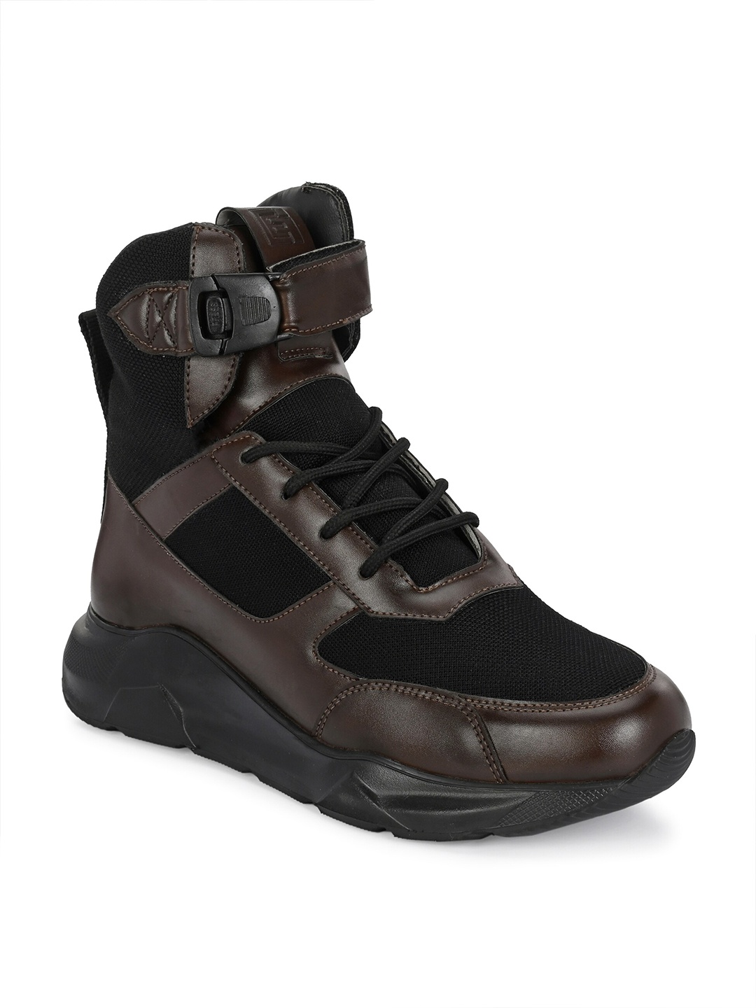 

Eego Italy Men Colourblocked Superstar Mid-Top Sneakers, Brown