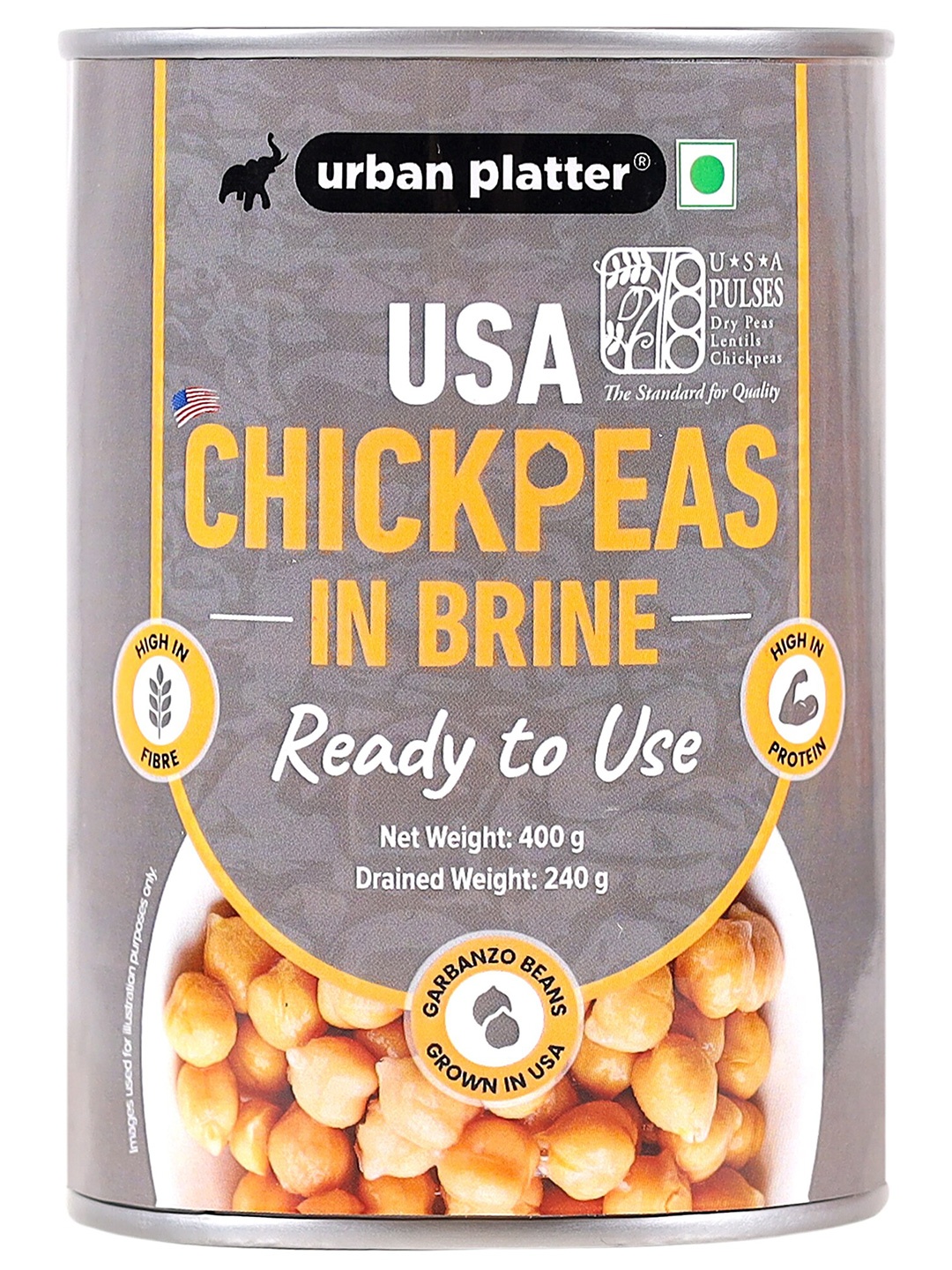 

URBAN PLATTER USA Chickpeas In Brine 400 g, Beige