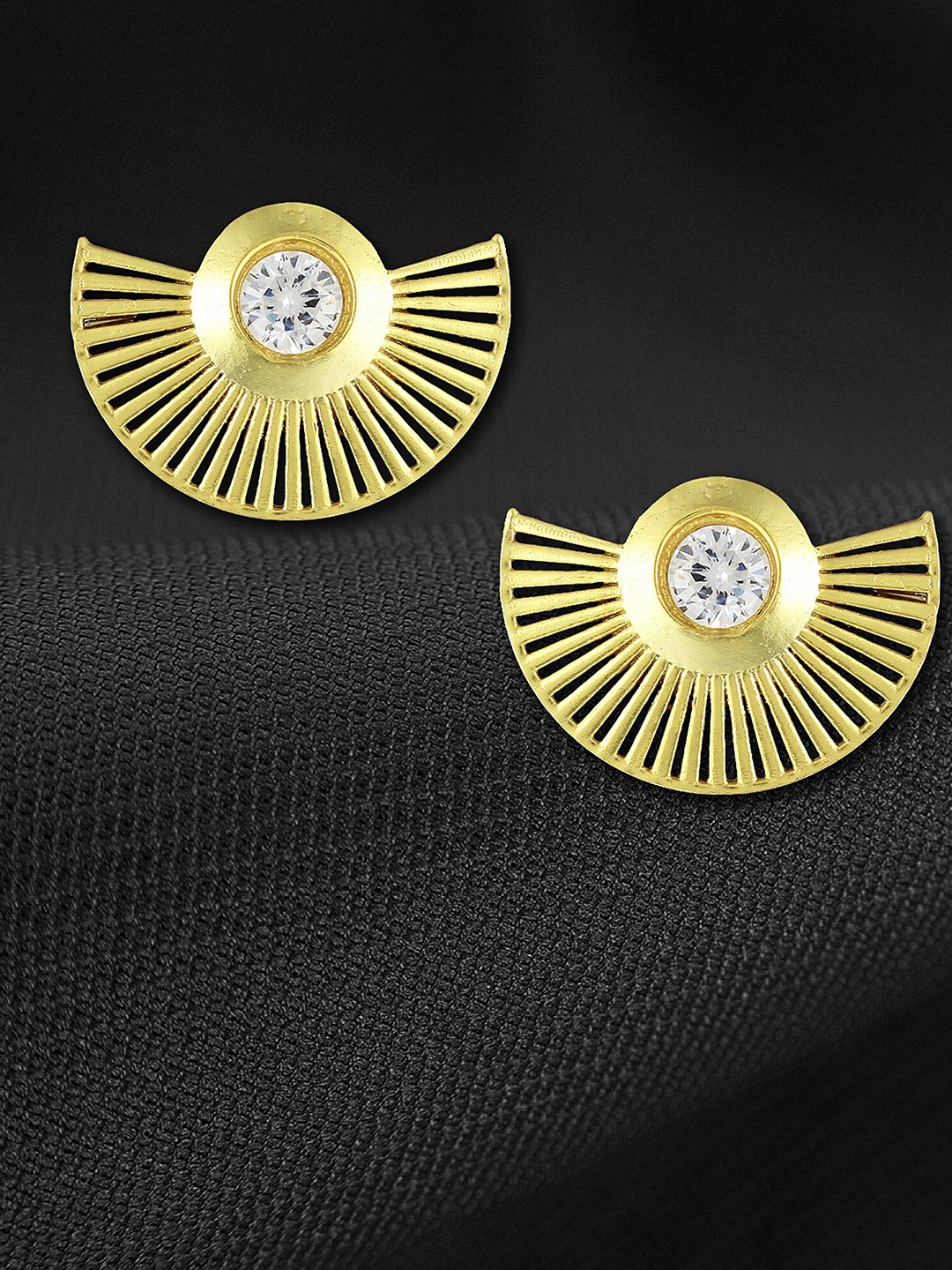 

Adwitiya Collection Gold-Plated Stone-Studded Classic Studs Earrings