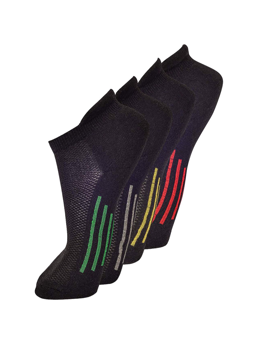 

FRENCHIE Men Pack Of 4 Assorted Patterned Ankle-Length Socks