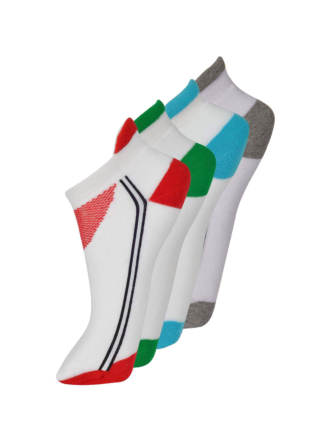 

FRENCHIE Men Pack Of 4 Assorted Pattarned Breathable Cotton Ankle Length Socks