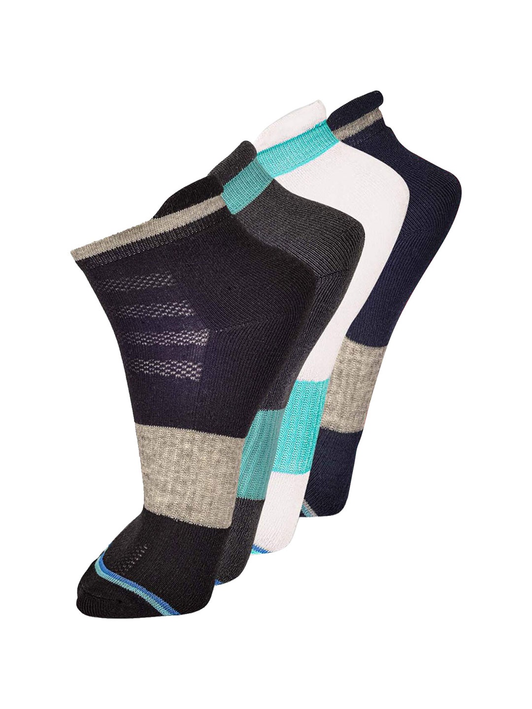 

FRENCHIE Men Pack Of 4 Assorted Breathable Cotton Ankle Length Socks