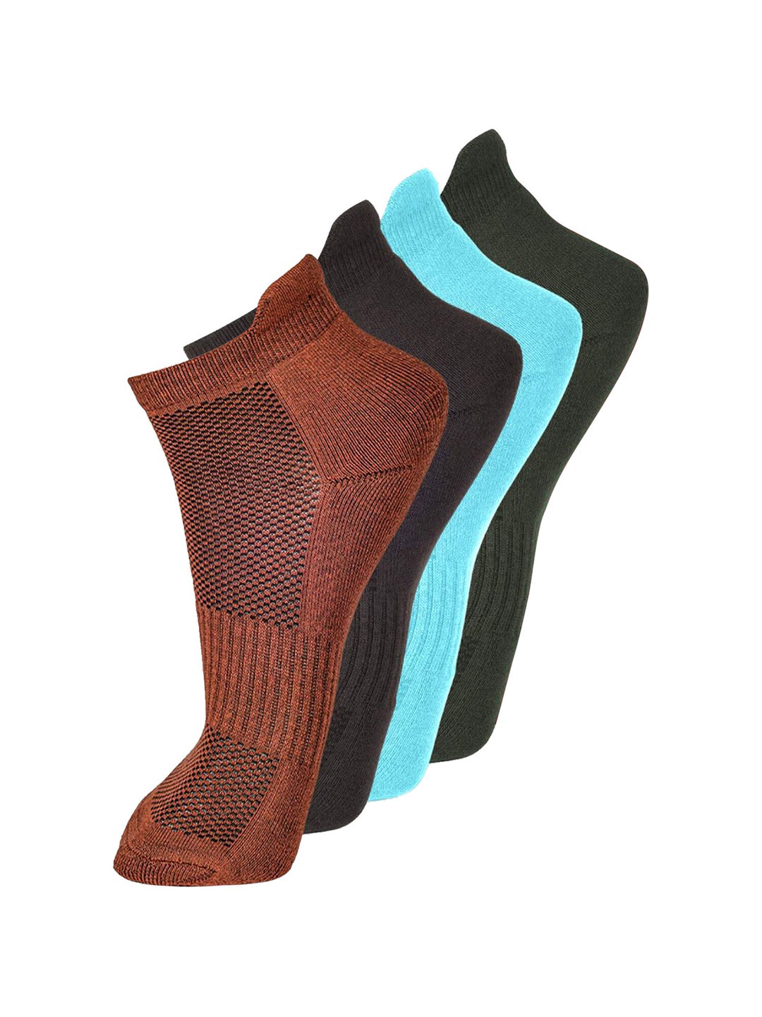 

FRENCHIE Men Pack Of 4 Assorted Patterned Breathable Cotton Ankle Length Socks