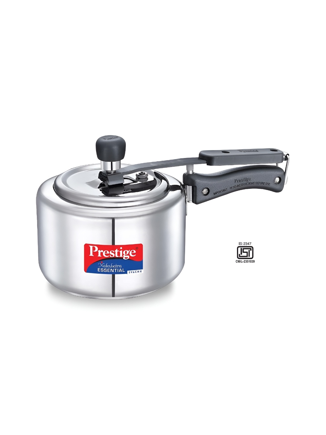 

Prestige Silver Toned & Black Stainless Steel Pressure Cooker 2.0L