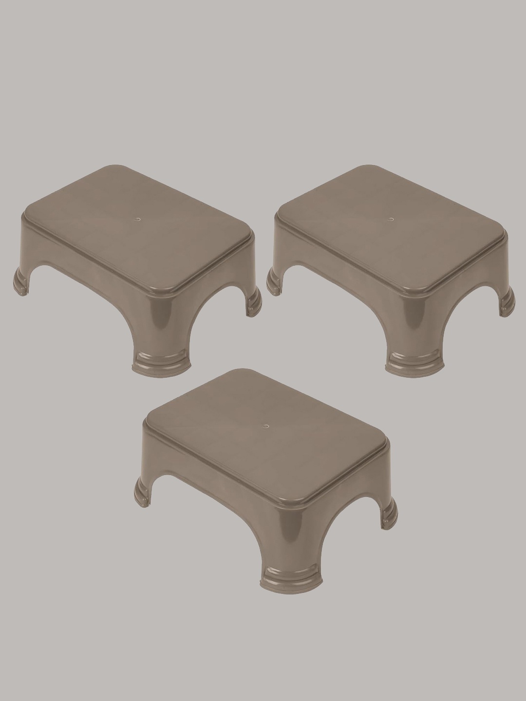 

Kuber Industries Brown 3 Pieces Bathroom Step Stools