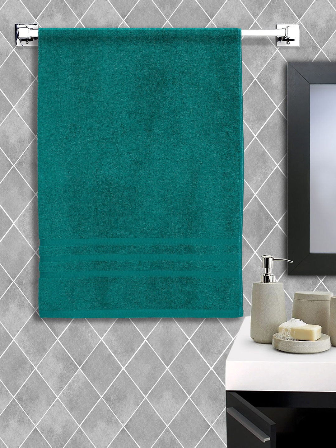 

Cantabil Sea Green Cotton Bath Towels