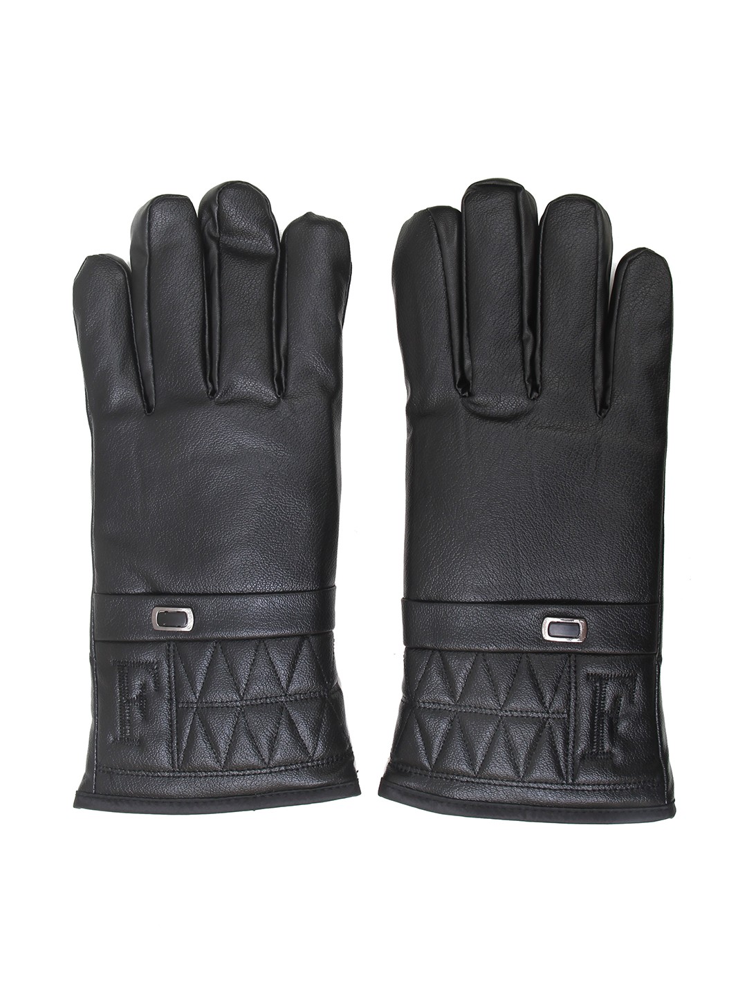 

Calvadoss Men Windproof Faux Leather Winter Gloves, Black