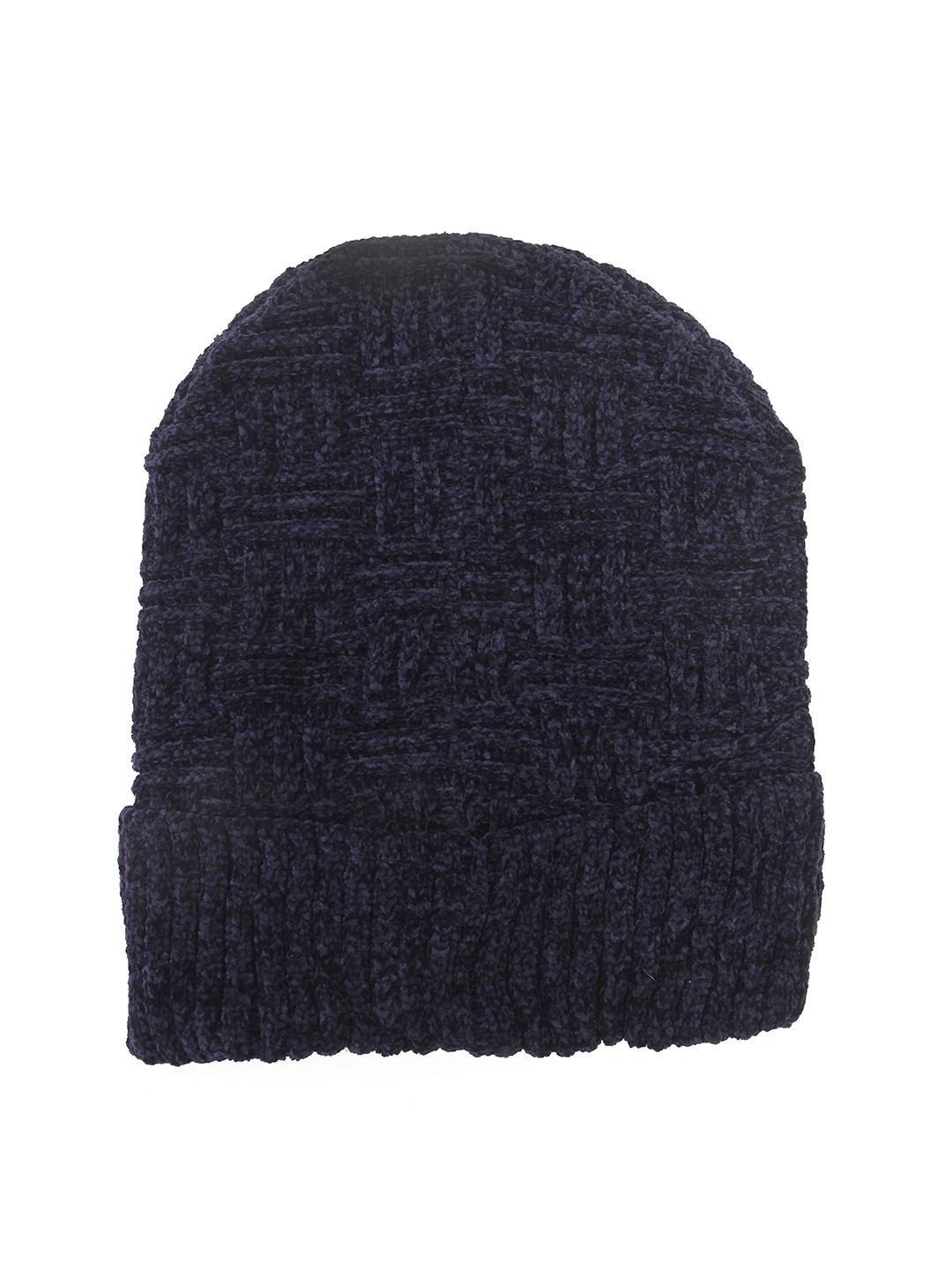 

Calvadoss Men Self Design Acrylic Beanie, Navy blue