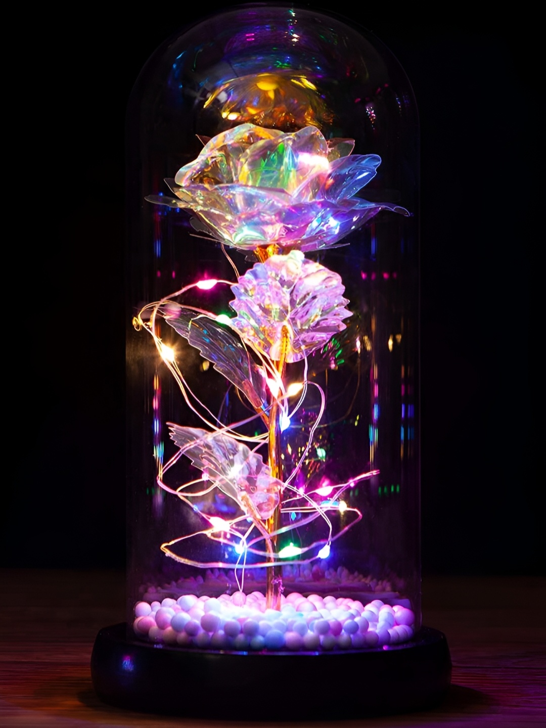

TIED RIBBONS Transparent & Pink Curio Glass Showpiece