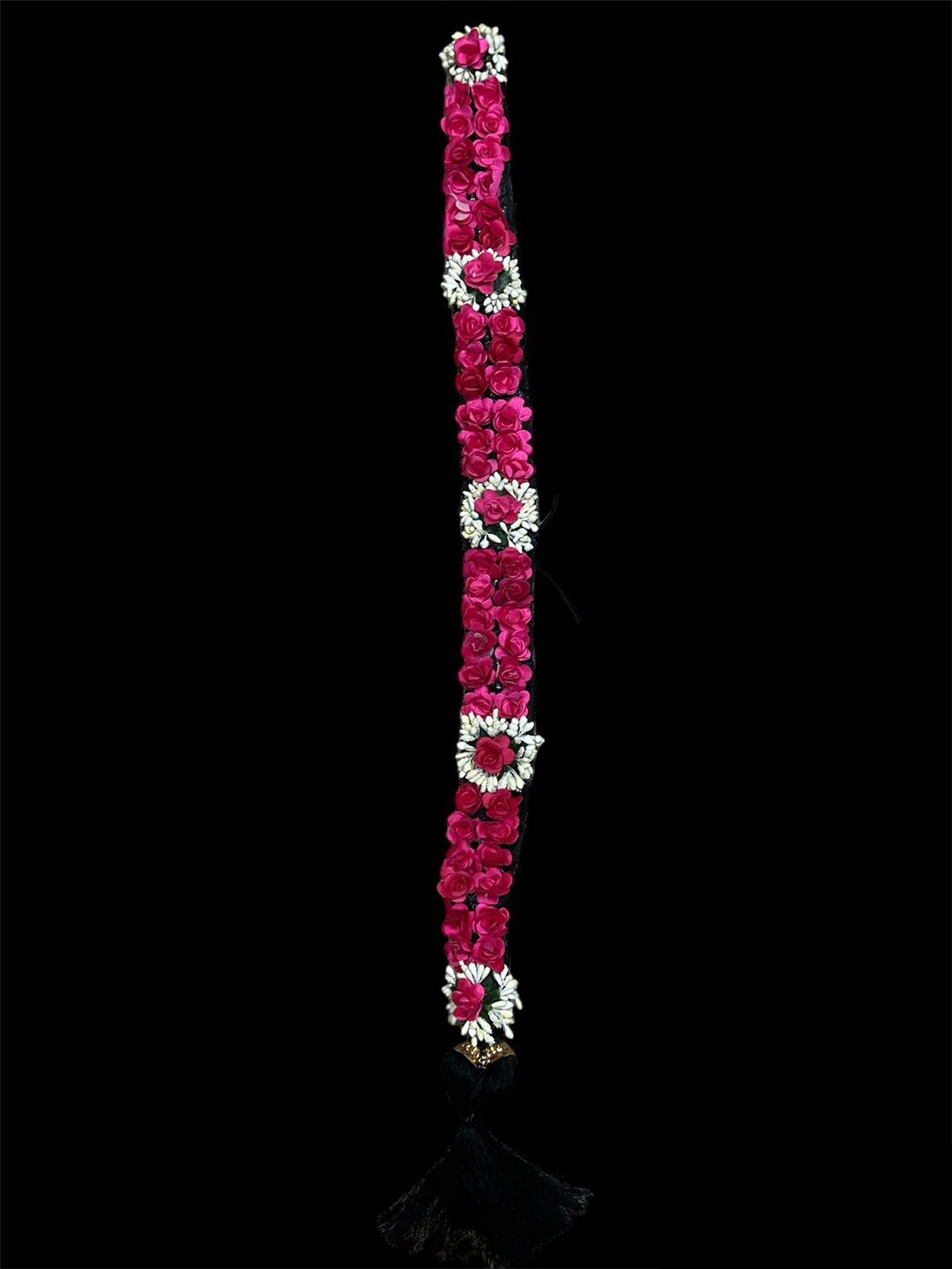 

Krelin Flower Bharatanatyam Poola Jadalu Kunjalam Billalu Braid Hair Extensions-24cm, Pink