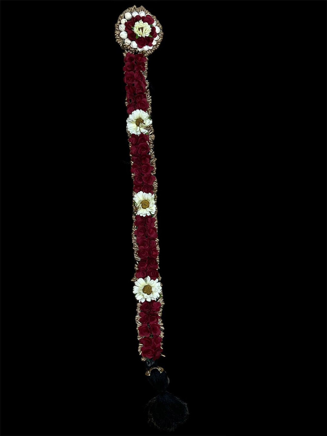 

Krelin Flower Bharatanatyam Poola Jadalu Kunjalam Billalu Braid Hair Extensions-24cm, Maroon