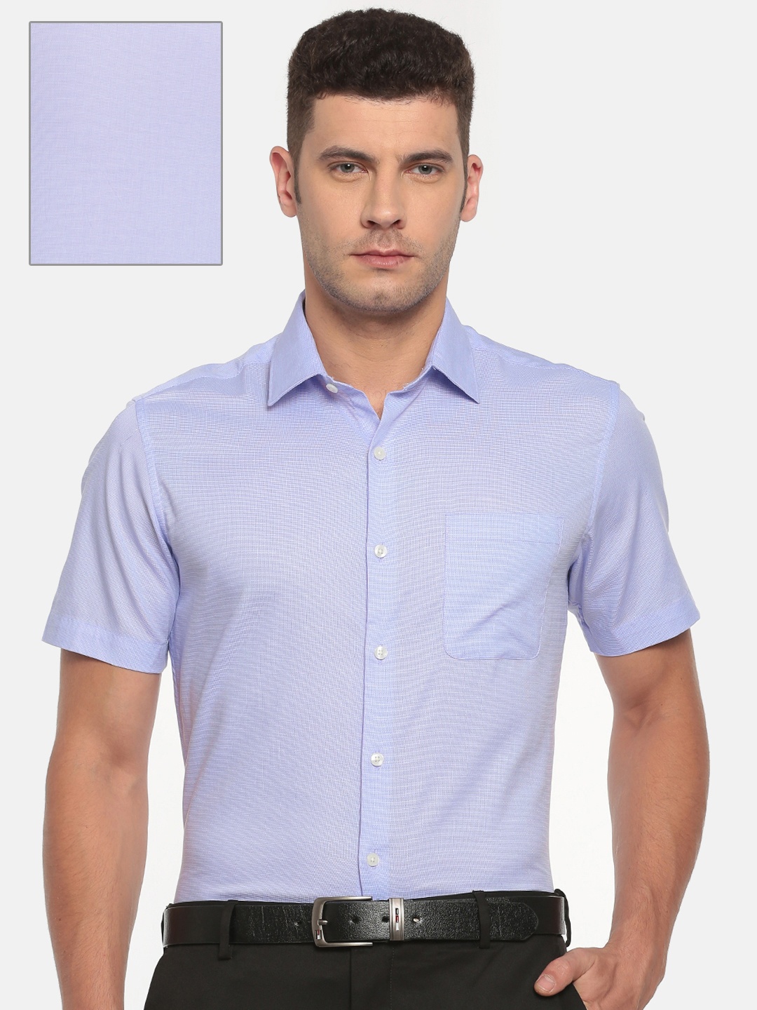 

Excalibur Men Purple & White Regular Fit Self Design Formal Shirt