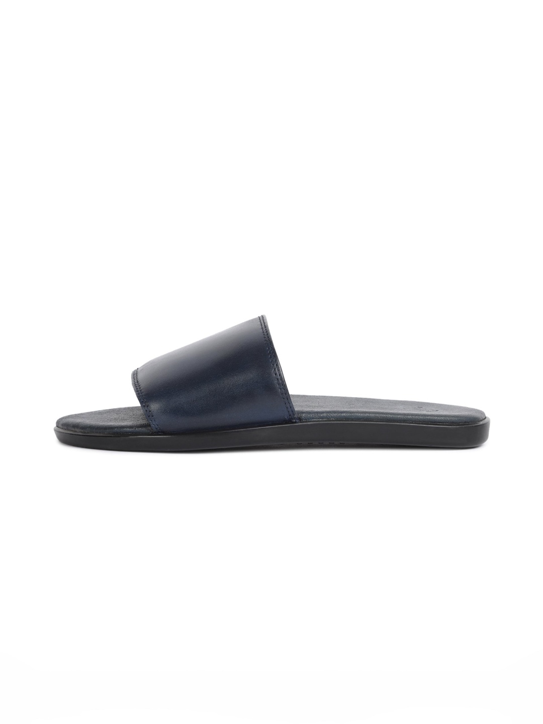 

RARE RABBIT Men Leather Comfort Sandals, Navy blue