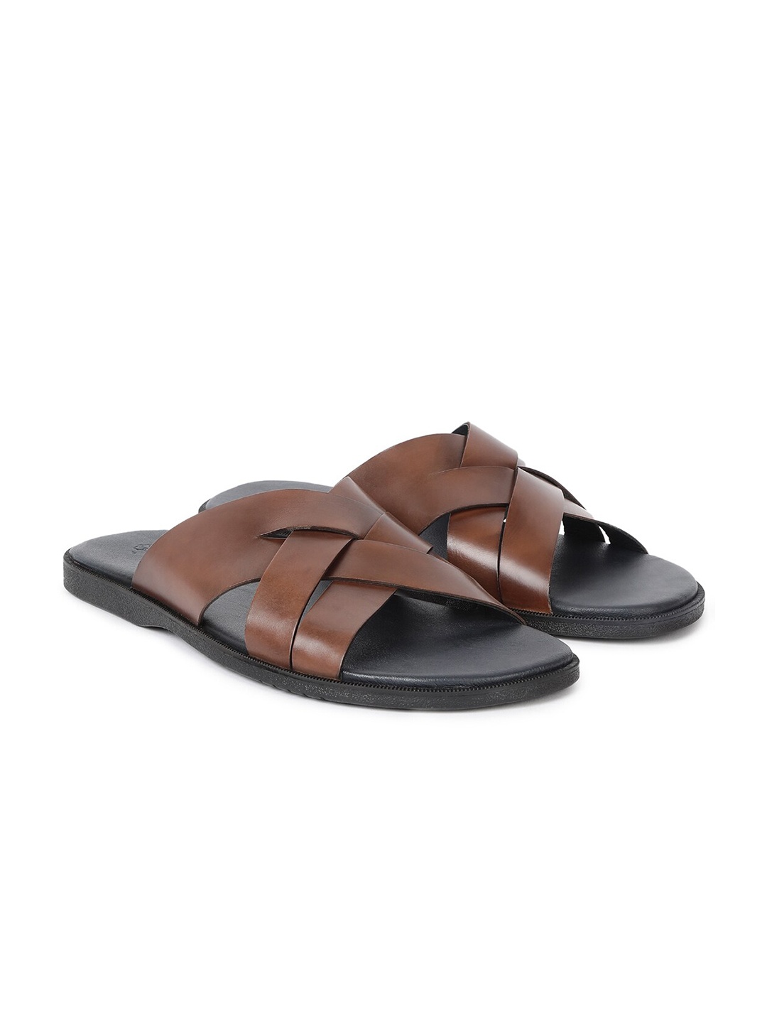 

RARE RABBIT Men Leather Comfort Sandals, Tan