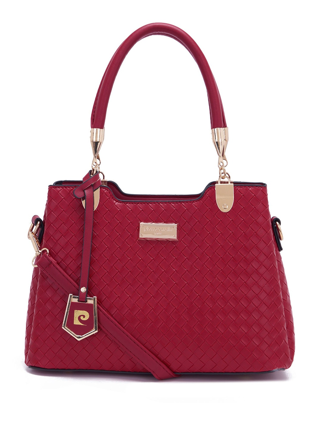 

pierre cardin Textured Structured Handheld Bag, Red