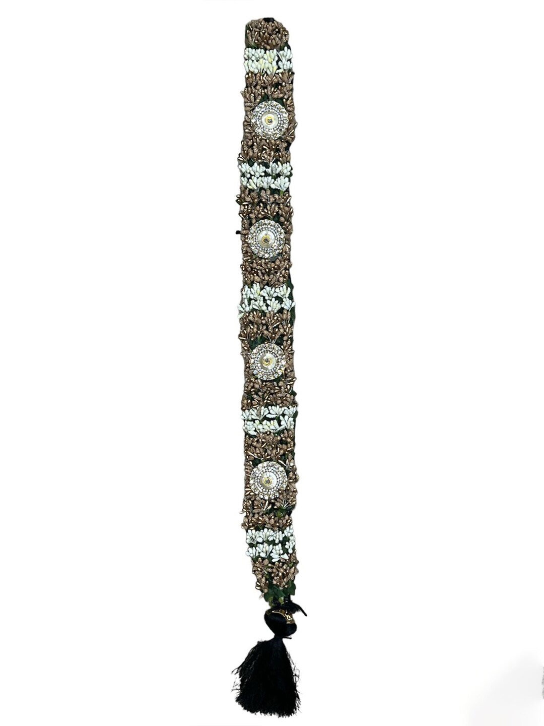 

VAGHBHATT Bharatanatyam Poola Jadalu Kunjalam Billalu Traditional Hair Braid For Weddings, Gold