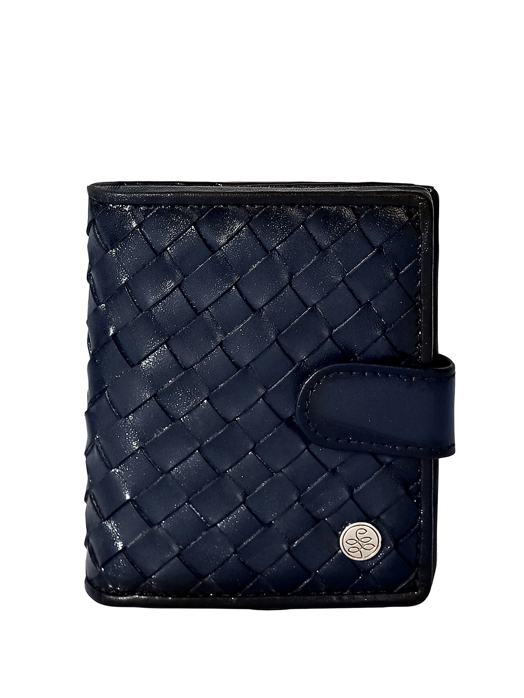 

Eske Unisex Checked Leather Card Holder, Navy blue