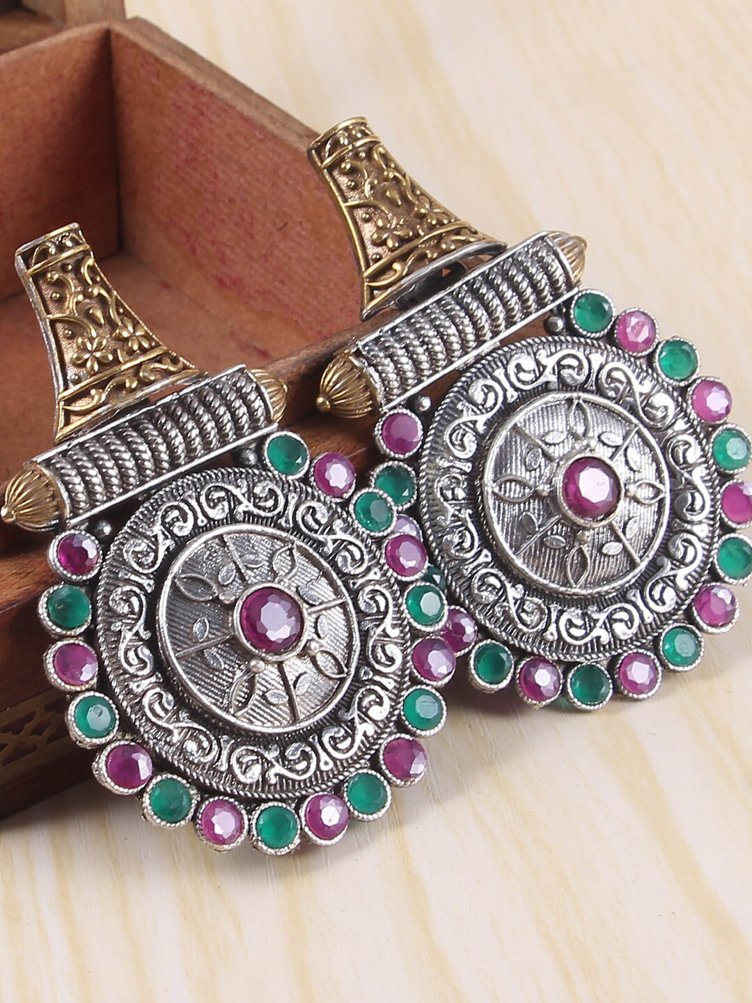 

VIRAASI Silver-Plated Contemporary Drop Earrings