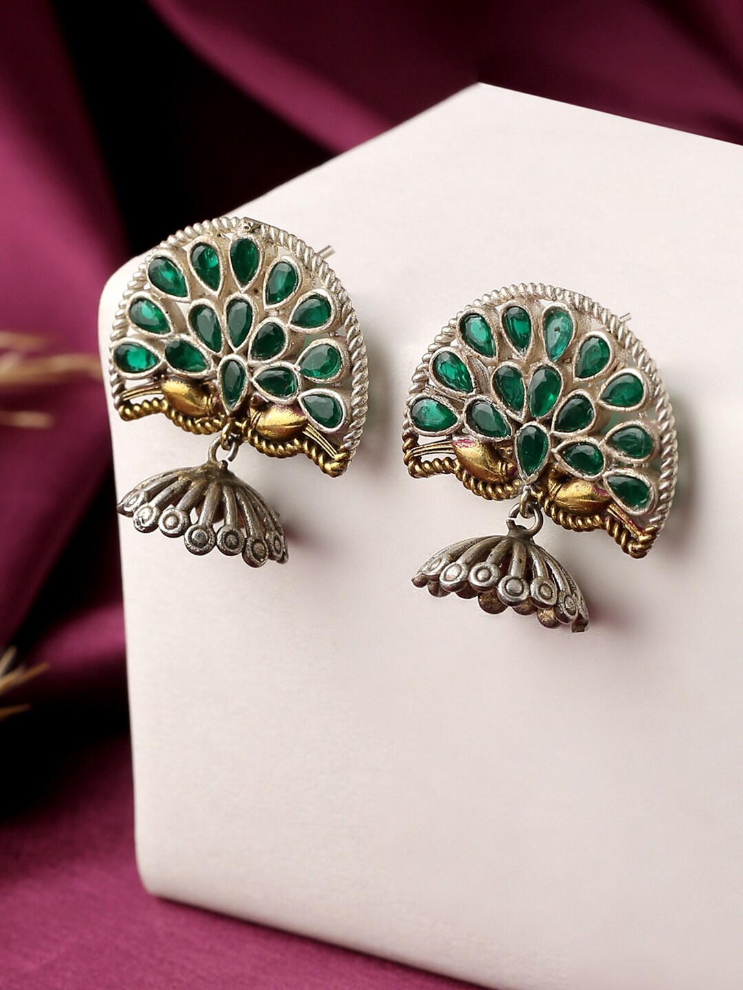 

VIRAASI Silver-Plated Contemporary Drop Earrings